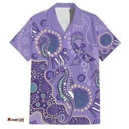 Australia Epilepsy Awareness Hawaiian Shirt Aboriginal Purple Ribbon with Seahorse LT7