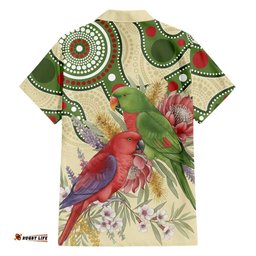 Australia Moluccan Eclectus Hawaiian Shirt Australian Native Flowers Indigenous Art LT14