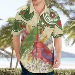 Australia Moluccan Eclectus Hawaiian Shirt Australian Native Flowers Indigenous Art LT14