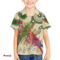 Australia Moluccan Eclectus Hawaiian Shirt Australian Native Flowers Indigenous Art LT14
