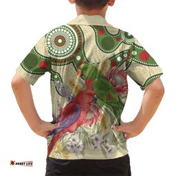 Australia Moluccan Eclectus Hawaiian Shirt Australian Native Flowers Indigenous Art LT14