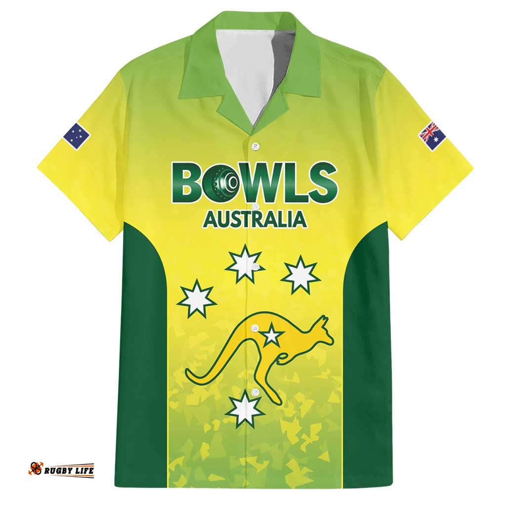 Australian Kangaroo Lawn Bowls Custom Hawaiian Shirt Aussie Minimalist Style LT9