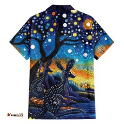 Australian Night Sky Landscape Hawaiian Shirt Aboriginal Dreamtime Story LT9