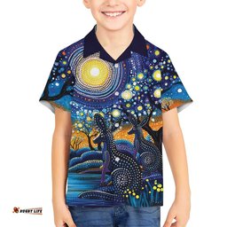 Australian Night Sky Landscape Hawaiian Shirt Aboriginal Dreamtime Story LT9