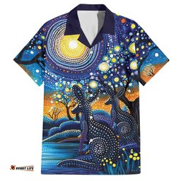 Australian Night Sky Landscape Hawaiian Shirt Aboriginal Dreamtime Story LT9
