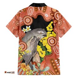 Australia Tawny Frogmouth Hawaiian Shirt Golden Wattle Banksia Aboriginal Art LT14