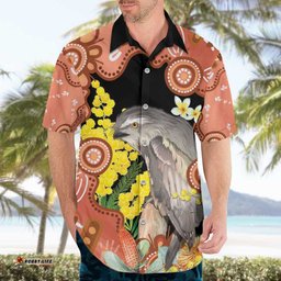 Australia Tawny Frogmouth Hawaiian Shirt Golden Wattle Banksia Aboriginal Art LT14