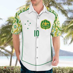 Custom Australia Football Hawaiian Shirt Aboriginal Pattern Sporty Style-White Color LT03