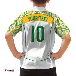 Custom Australia Football Hawaiian Shirt Aboriginal Pattern Sporty Style-White Color LT03