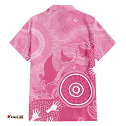 Australia Breast Cancer Awareness Hawaiian Shirt Pink Ribbon Manta Ray Aboriginal Art LT14