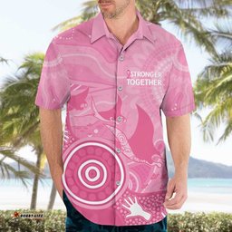 Australia Breast Cancer Awareness Hawaiian Shirt Pink Ribbon Manta Ray Aboriginal Art LT14