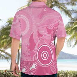 Australia Breast Cancer Awareness Hawaiian Shirt Pink Ribbon Manta Ray Aboriginal Art LT14