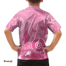 Australia Breast Cancer Awareness Hawaiian Shirt Pink Ribbon Manta Ray Aboriginal Art LT14