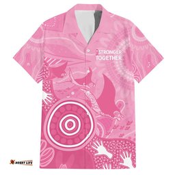 Australia Breast Cancer Awareness Hawaiian Shirt Pink Ribbon Manta Ray Aboriginal Art LT14