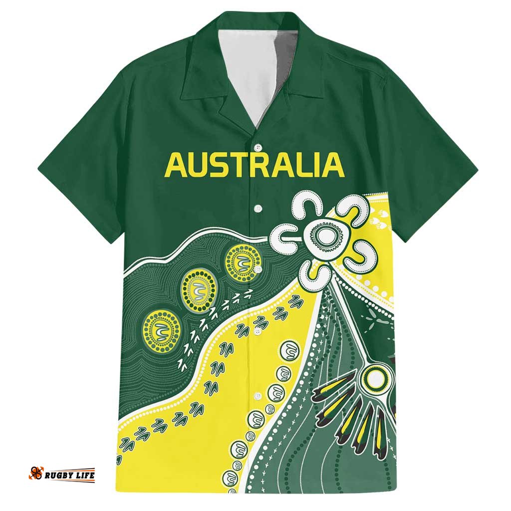 Custom Cricket Aussie Pride Hawaiian Shirt Indigenous Inspired LT9
