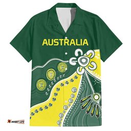 Custom Cricket Aussie Pride Hawaiian Shirt Indigenous Inspired LT9