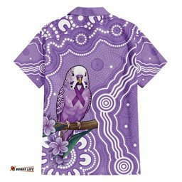 Australia Epilepsy Awareness Hawaiian Shirt Purple Budgerigar Plumeria Aboriginal LT14