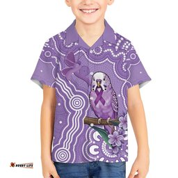 Australia Epilepsy Awareness Hawaiian Shirt Purple Budgerigar Plumeria Aboriginal LT14