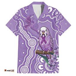 Australia Epilepsy Awareness Hawaiian Shirt Purple Budgerigar Plumeria Aboriginal LT14