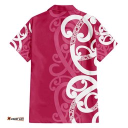 Breast Cancer Awareness Maori Hawaiian Shirt Koru Kowhaiwhai LT7