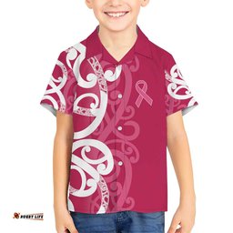 Breast Cancer Awareness Maori Hawaiian Shirt Koru Kowhaiwhai LT7