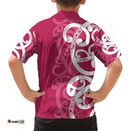 Breast Cancer Awareness Maori Hawaiian Shirt Koru Kowhaiwhai LT7