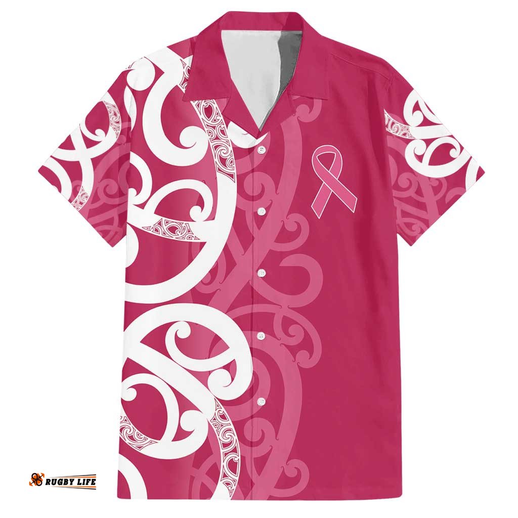 Breast Cancer Awareness Maori Hawaiian Shirt Koru Kowhaiwhai LT7