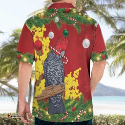 Australia Gang-gang Cockatoo Christmas Hawaiian Shirt Callocephalon Fimbriatum Golden Wattle Red LT14