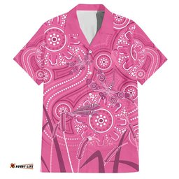 Australia Indigenous Pink Month Hawaiian Shirt Breast Cancer Aboriginal Dragonflies Ribbon LT14