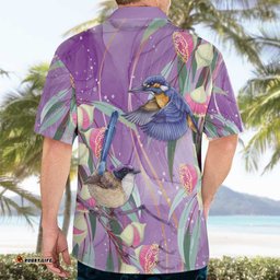Australia Epilepsy Awareness Hawaiian Shirt Purple Fairy Wren with Eucalyptus Flowers LT7