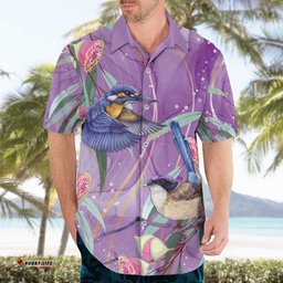 Australia Epilepsy Awareness Hawaiian Shirt Purple Fairy Wren with Eucalyptus Flowers LT7