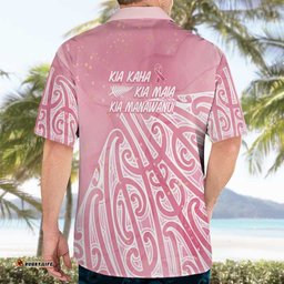 Breast Cancer Awareness Maori Hawaiian Shirt Kia Kaha Kia Maia Kia Manawanui LT7