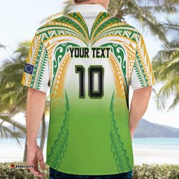 Custom Cook Islands Rugby League Hawaiian Shirt Avaiki Tatau Tribal Motifs White Color LT03