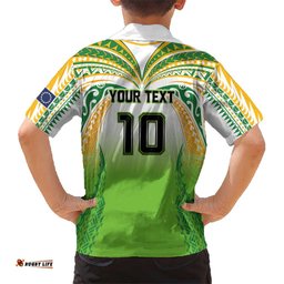 Custom Cook Islands Rugby League Hawaiian Shirt Avaiki Tatau Tribal Motifs White Color LT03