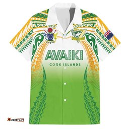Custom Cook Islands Rugby League Hawaiian Shirt Avaiki Tatau Tribal Motifs White Color LT03