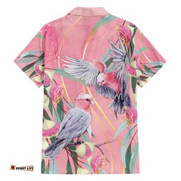 Australia Breast Cancer Awareness Hawaiian Shirt Pink Galah with Eucalyptus Flowers LT7