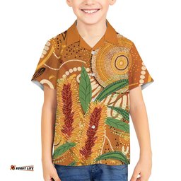 Australia Bottlebrush Hawaiian Shirt Callistemon Aussie Native Flowers Indigenous Art LT14