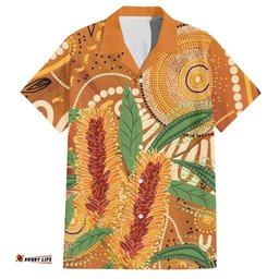Australia Bottlebrush Hawaiian Shirt Callistemon Aussie Native Flowers Indigenous Art LT14