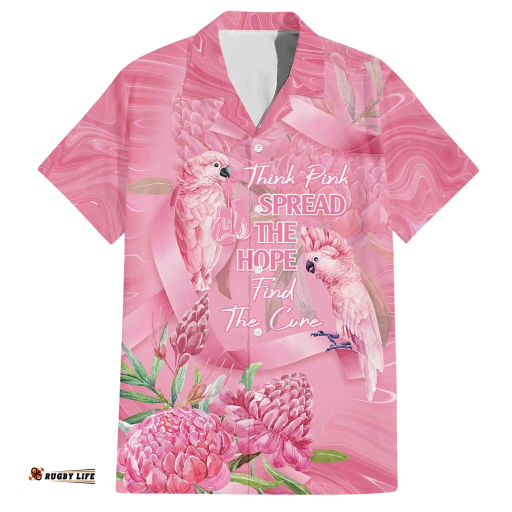 Australia Breast Cancer Awareness Hawaiian Shirt Think Pink Cockatoos Ribbon LT14