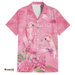 Australia Breast Cancer Awareness Hawaiian Shirt Think Pink Cockatoos Ribbon LT14