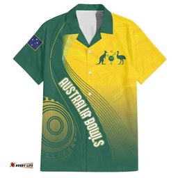 Australia Bowls Personalised Hawaiian Shirt Basic Marble Glaze - National Color LT7