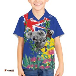 Australia Day Koala Hawaiian Shirt Aussie Aussie Aussie Oi Oi Oi Blue Color LT9