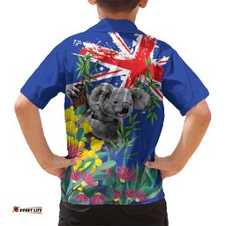 Australia Day Koala Hawaiian Shirt Aussie Aussie Aussie Oi Oi Oi Blue Color LT9