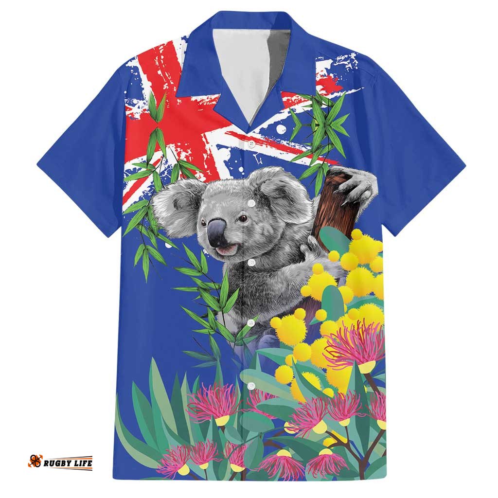 Australia Day Koala Hawaiian Shirt Aussie Aussie Aussie Oi Oi Oi Blue Color LT9