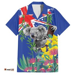 Australia Day Koala Hawaiian Shirt Aussie Aussie Aussie Oi Oi Oi Blue Color LT9