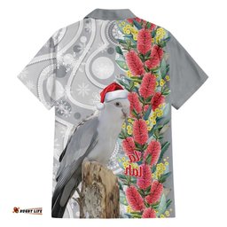 Blue Galah Mutation Christmas Australia Hawaiian Shirt Falalalala Galalah Bottlebrush Grey Aboriginal Art LT14