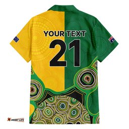 Custom Australia Cricket Spirit 2026 Hawaiian Shirt World T20 Edition - Aussie Color Aboriginal Motif LT9