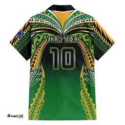 Custom Cook Islands Rugby League Hawaiian Shirt Avaiki Tatau Tribal Motifs Black Color LT03