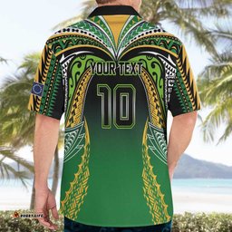 Custom Cook Islands Rugby League Hawaiian Shirt Avaiki Tatau Tribal Motifs Black Color LT03