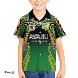 Custom Cook Islands Rugby League Hawaiian Shirt Avaiki Tatau Tribal Motifs Black Color LT03